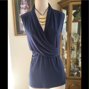 DKNY blue wrap top size XL